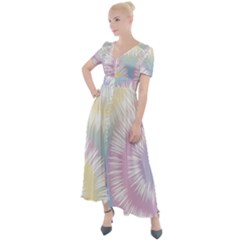 Tie Dye Pattern Colorful Design Button Up Short Sleeve Maxi Dress by pakminggu