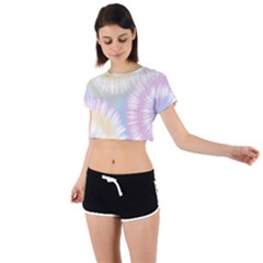 Tie Dye Pattern Colorful Design Tie Back Short Sleeve Crop Tee by pakminggu