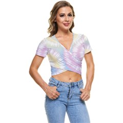 Tie Dye Pattern Colorful Design Short Sleeve Foldover Tee by pakminggu