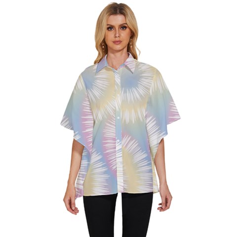 Tie Dye Pattern Colorful Design Women s Batwing Button Up Shirt by pakminggu