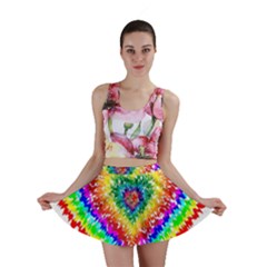 Tie Dye Heart Colorful Prismatic Mini Skirt by pakminggu