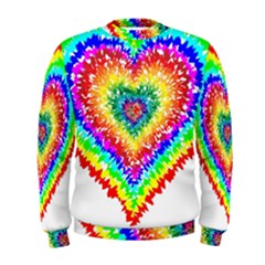 Tie Dye Heart Colorful Prismatic Men s Sweatshirt