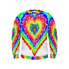 Tie Dye Heart Colorful Prismatic Kids  Sweatshirt by pakminggu