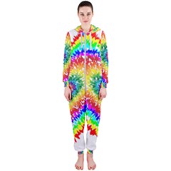 Tie Dye Heart Colorful Prismatic Hooded Jumpsuit (ladies) by pakminggu