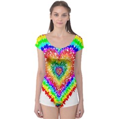 Tie Dye Heart Colorful Prismatic Boyleg Leotard  by pakminggu