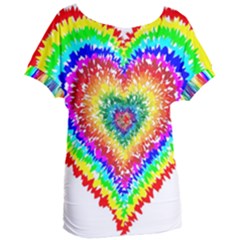 Tie Dye Heart Colorful Prismatic Women s Oversized Tee by pakminggu