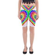 Tie Dye Heart Colorful Prismatic Yoga Cropped Leggings by pakminggu