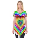 Tie Dye Heart Colorful Prismatic Short Sleeve Tunic  View1