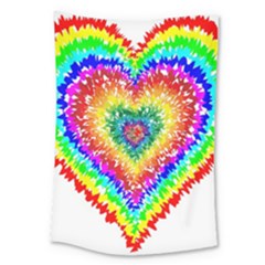 Tie Dye Heart Colorful Prismatic Large Tapestry by pakminggu