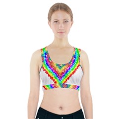 Tie Dye Heart Colorful Prismatic Sports Bra With Pocket by pakminggu