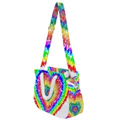 Tie Dye Heart Colorful Prismatic Rope Handles Shoulder Strap Bag by pakminggu