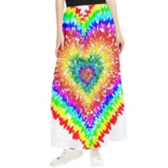 Tie Dye Heart Colorful Prismatic Maxi Chiffon Skirt by pakminggu