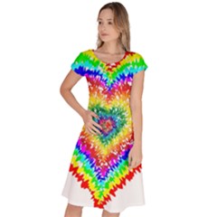 Tie Dye Heart Colorful Prismatic Classic Short Sleeve Dress by pakminggu