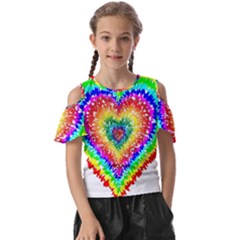 Tie Dye Heart Colorful Prismatic Kids  Butterfly Cutout Tee by pakminggu