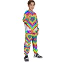 Tie Dye Heart Colorful Prismatic Kids  Sweatshirt set View3