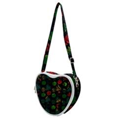 Apples Honey Honeycombs Pattern Heart Shoulder Bag by pakminggu