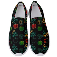 Apples Honey Honeycombs Pattern Men s Slip On Sneakers by pakminggu