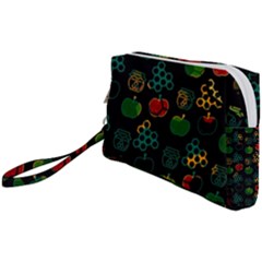 Apples Honey Honeycombs Pattern Wristlet Pouch Bag (small) by pakminggu