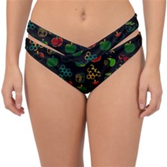 Apples Honey Honeycombs Pattern Double Strap Halter Bikini Bottoms