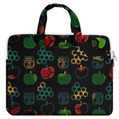 Apples Honey Honeycombs Pattern Macbook Pro 13  Double Pocket Laptop Bag by pakminggu