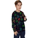 Apples Honey Honeycombs Pattern Kids  Long Sleeve Jersey View3