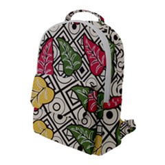 Leaves Foliage Batik Seamless Flap Pocket Backpack (large) by pakminggu