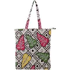 Leaves Foliage Batik Seamless Double Zip Up Tote Bag by pakminggu