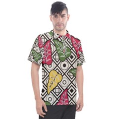 Leaves Foliage Batik Seamless Men s Polo Tee by pakminggu