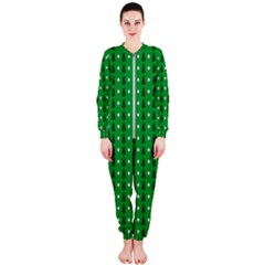 Green Christmas Tree Pattern Background Onepiece Jumpsuit (ladies) by pakminggu