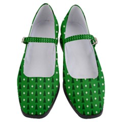 Green Christmas Tree Pattern Background Women s Mary Jane Shoes by pakminggu