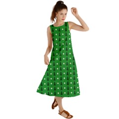 Green Christmas Tree Pattern Background Summer Maxi Dress by pakminggu