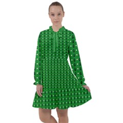 Green Christmas Tree Pattern Background All Frills Chiffon Dress by pakminggu