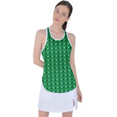 Green Christmas Tree Pattern Background Racer Back Mesh Tank Top by pakminggu