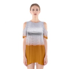 Beer Foam Bubbles Alcohol Glass Shoulder Cutout One Piece Dress by pakminggu