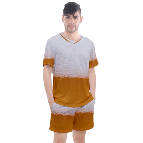 Beer Foam Bubbles Alcohol Glass Men s Mesh Tee And Shorts Set by pakminggu