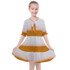 Beer Foam Bubbles Alcohol Glass Kids  All Frills Chiffon Dress by pakminggu