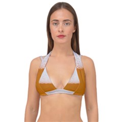 Beer Foam Bubbles Alcohol Glass Double Strap Halter Bikini Top by pakminggu