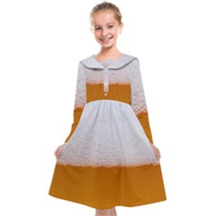 Beer Foam Bubbles Alcohol Glass Kids  Midi Sailor Dress by pakminggu