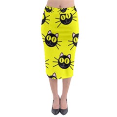 Cats Heads Pattern Design Midi Pencil Skirt by pakminggu