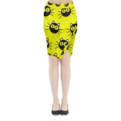 Cats Heads Pattern Design Midi Wrap Pencil Skirt by pakminggu