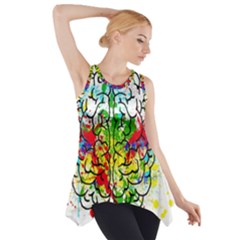 Brain Mind Psychology Idea Hearts Side Drop Tank Tunic by pakminggu