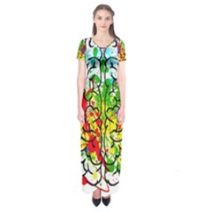 Brain Mind Psychology Idea Hearts Short Sleeve Maxi Dress by pakminggu