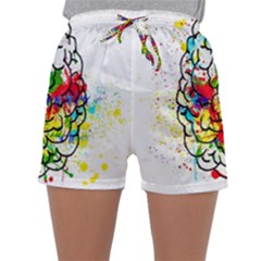 Brain Mind Psychology Idea Hearts Sleepwear Shorts by pakminggu