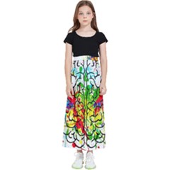 Brain Mind Psychology Idea Hearts Kids  Flared Maxi Skirt by pakminggu