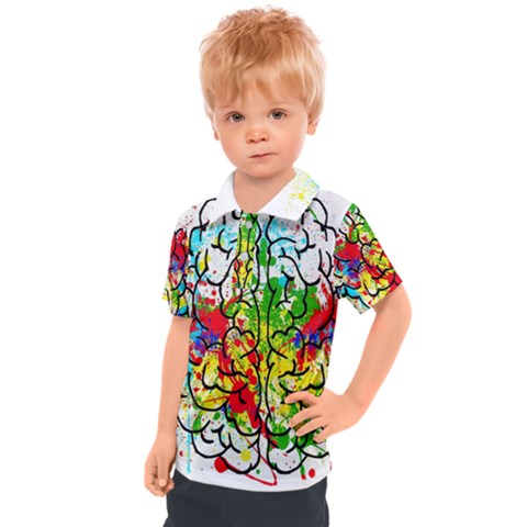 Brain Mind Psychology Idea Hearts Kids  Polo Tee by pakminggu