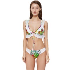 Brain Mind Psychology Idea Hearts Low Cut Ruffle Edge Bikini Set by pakminggu