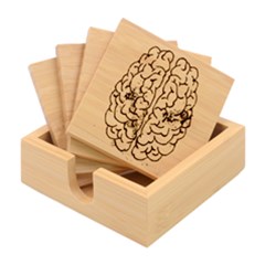 Brain Mind Psychology Idea Hearts Bamboo Coaster Set