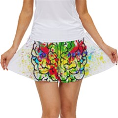 Brain Mind Psychology Idea Hearts Women s Skort