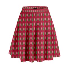 Snowflake Christmas Tree Pattern High Waist Skirt