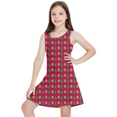 Snowflake Christmas Tree Pattern Kids  Lightweight Sleeveless Dress